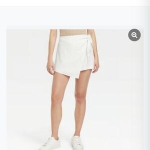 Altar'd State White Mini Wrap Skirt